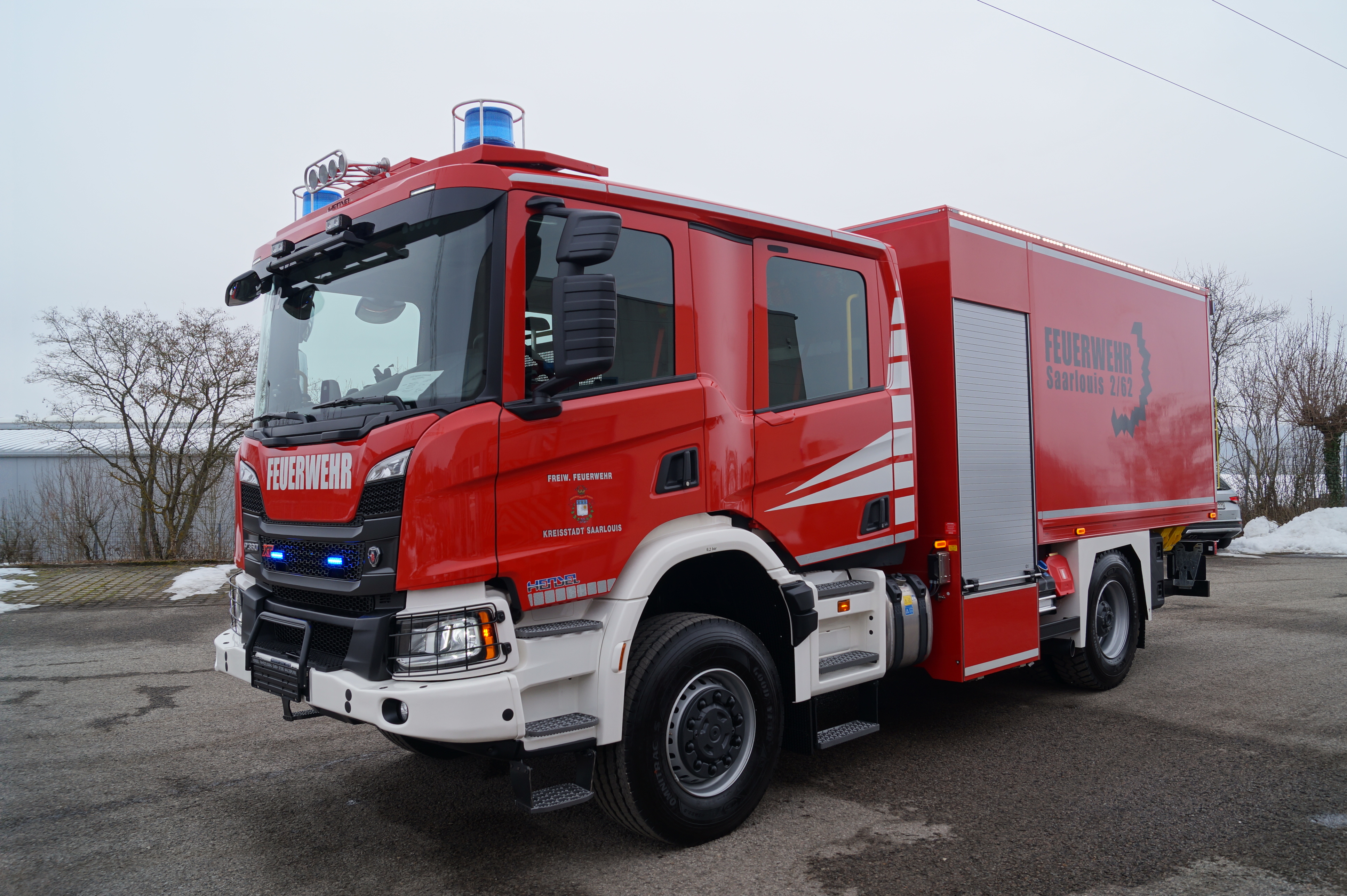 GW-L2 - Saarlouis, Ort/Kunde: Kreisstadt Saarlouis, Fahrzeug: SCANIA P360 Doka B4x4HZ 16t, Typ: GW-L2 - HENSEL Fahrzeugbau - Auslieferung Kundenfahrzeug