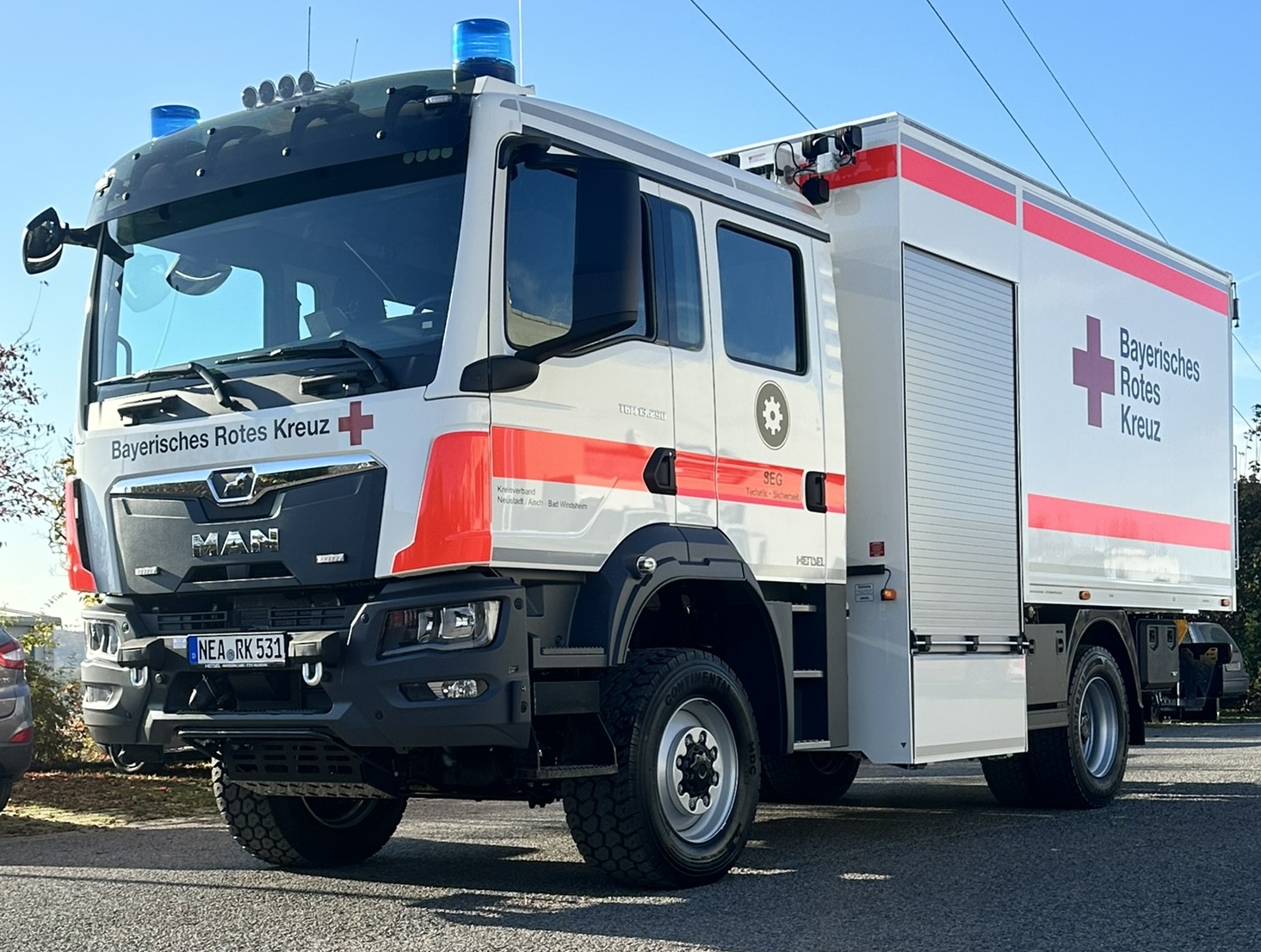 GW-Technik + Sicherheit - BRK Neustadt / Aisch, Ort/Kunde: Bayerisches Rotes Kreuz, Fahrzeug: MAN TGM 13.290 4x4 BL, Typ: GW-L2 - HENSEL Fahrzeugbau - Auslieferung Kundenfahrzeug