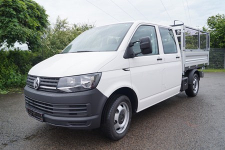 Laubgitter abnehmbar - Hettinger Autohaus, Ort/Kunde: Autohaus Hettinger, Fahrzeug: VW T6 Pritsche DOKA Radstand 3400, Typ: Pritschenaufbau - HENSEL Fahrzeugbau - Auslieferung Kundenfahrzeug