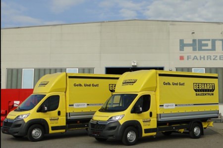 2x Pritschenaufbau Marktheidenfeld, Ort/Kunde: Gebhardt Bauzentrum GmbH & Co. KG, Fahrzeug: Citroen Jumper 35 L4 ( Vorhanden ), Typ: Pritschenaufbau - HENSEL Fahrzeugbau - Auslieferung Kundenfahrzeug