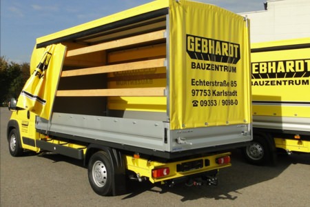 2x Pritschenaufbau Marktheidenfeld, Ort/Kunde: Gebhardt Bauzentrum GmbH & Co. KG, Fahrzeug: Citroen Jumper 35 L4 ( Vorhanden ), Typ: Pritschenaufbau